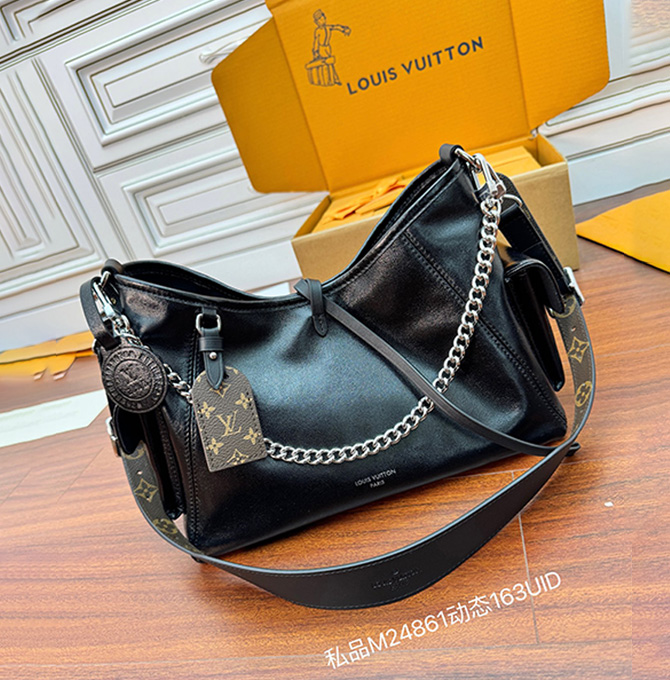 lv louis vuitton shiny leather chain shoulder bag #m24861